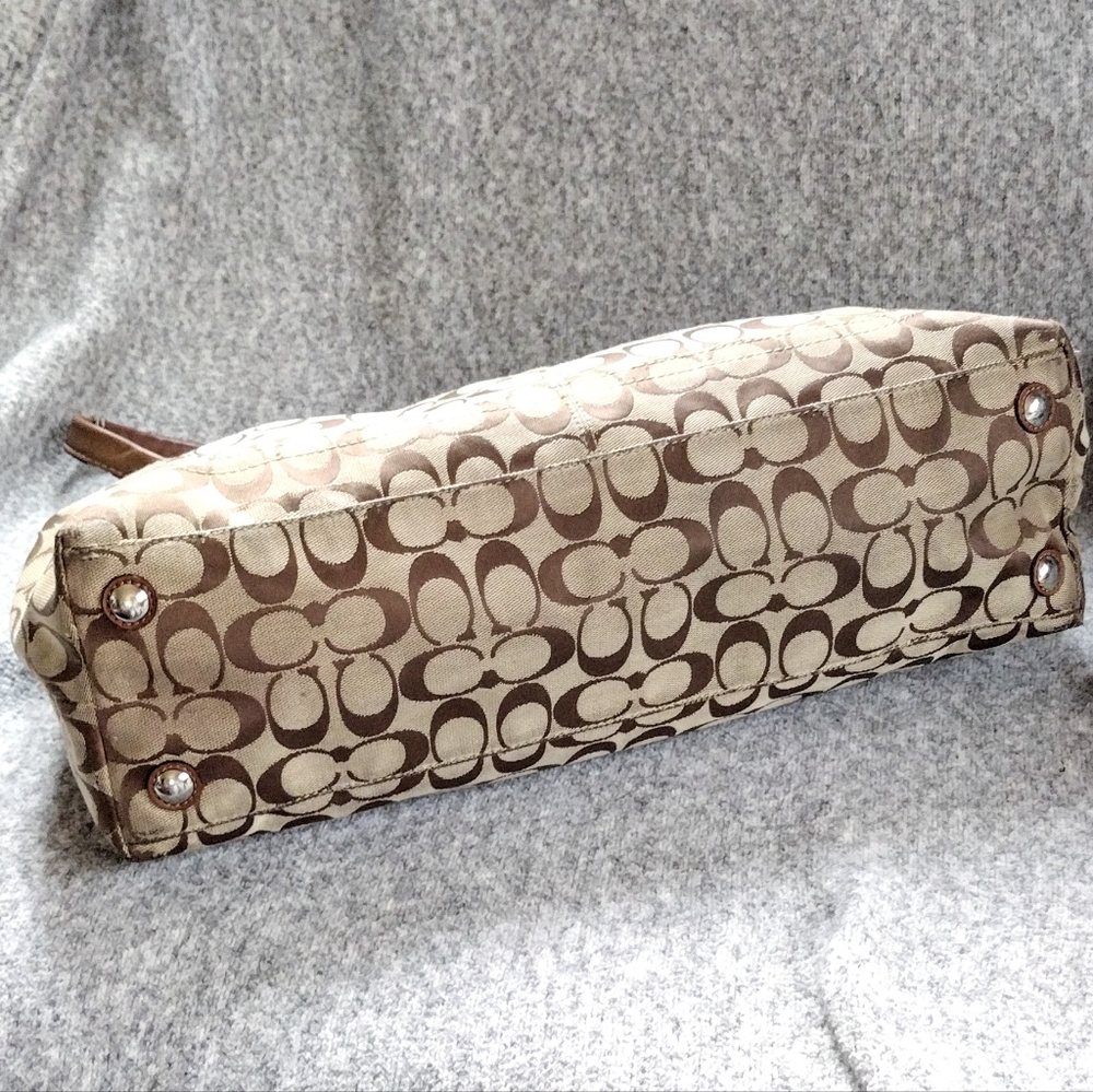 🤎 Y2K Coach Penelope Metallic Copper Signature XL Shopper Shoulder Tote Bag - Picture 7 of 13